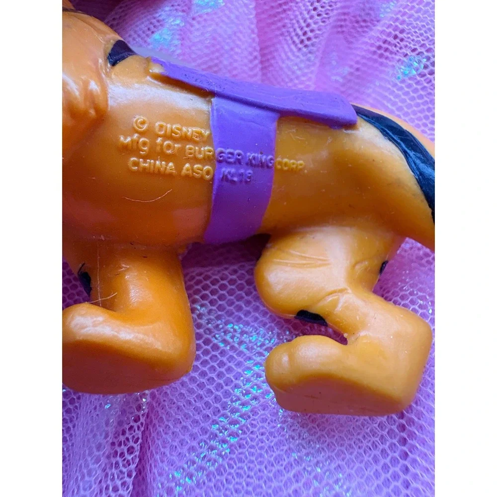 Disney Aladdin Rajah Tiger Figure Burger King Vintage Toy Orange Black 4 Inch